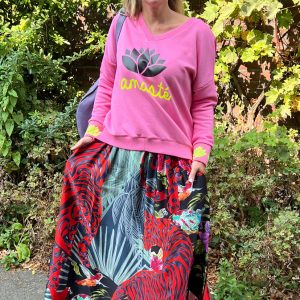 Maxirock Safari - Viskose-Satin