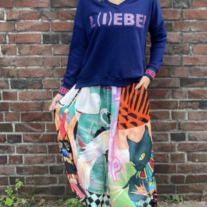 Viskose Maxi-Rock Swan- multicolor