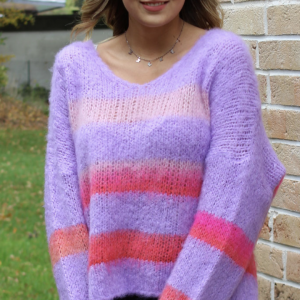 Pullover mit multicolor Stripes - velvet