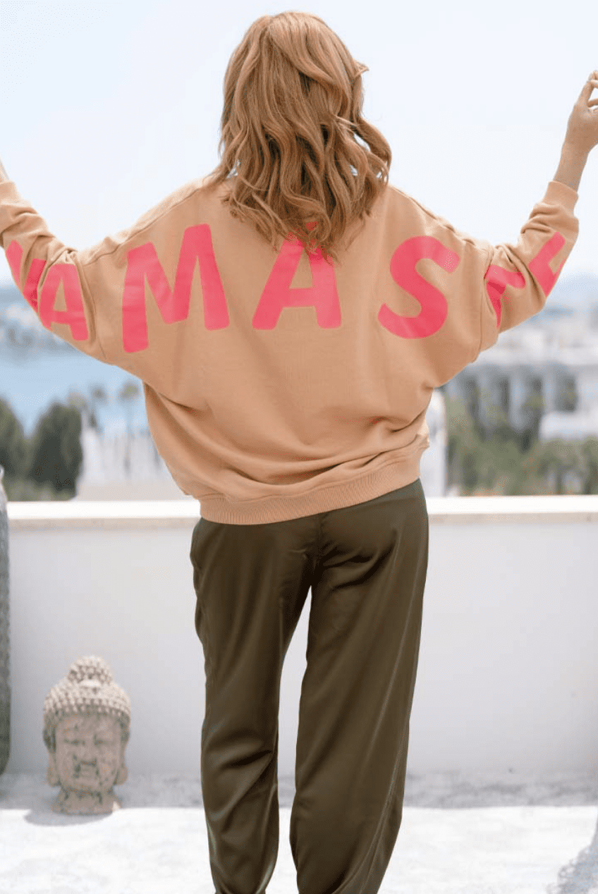 Roundneck Double Namaste Strass - puder – Bild 2