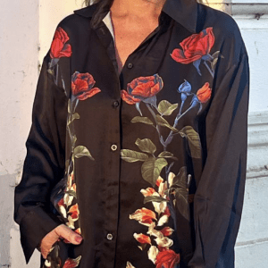 Blouse Roses Black
