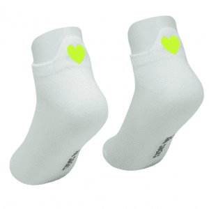 Golden Heart Sneakersöckchen weiss mit neongelben Herzen