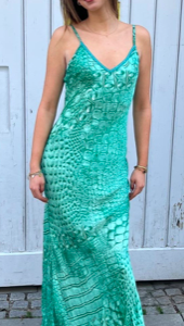 Kleid lang Madagascar turquise 4321024