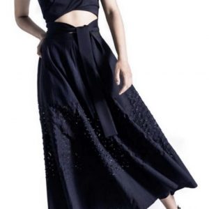 Sandro Ferrone Rock mit Blumenstickerei - schwarz