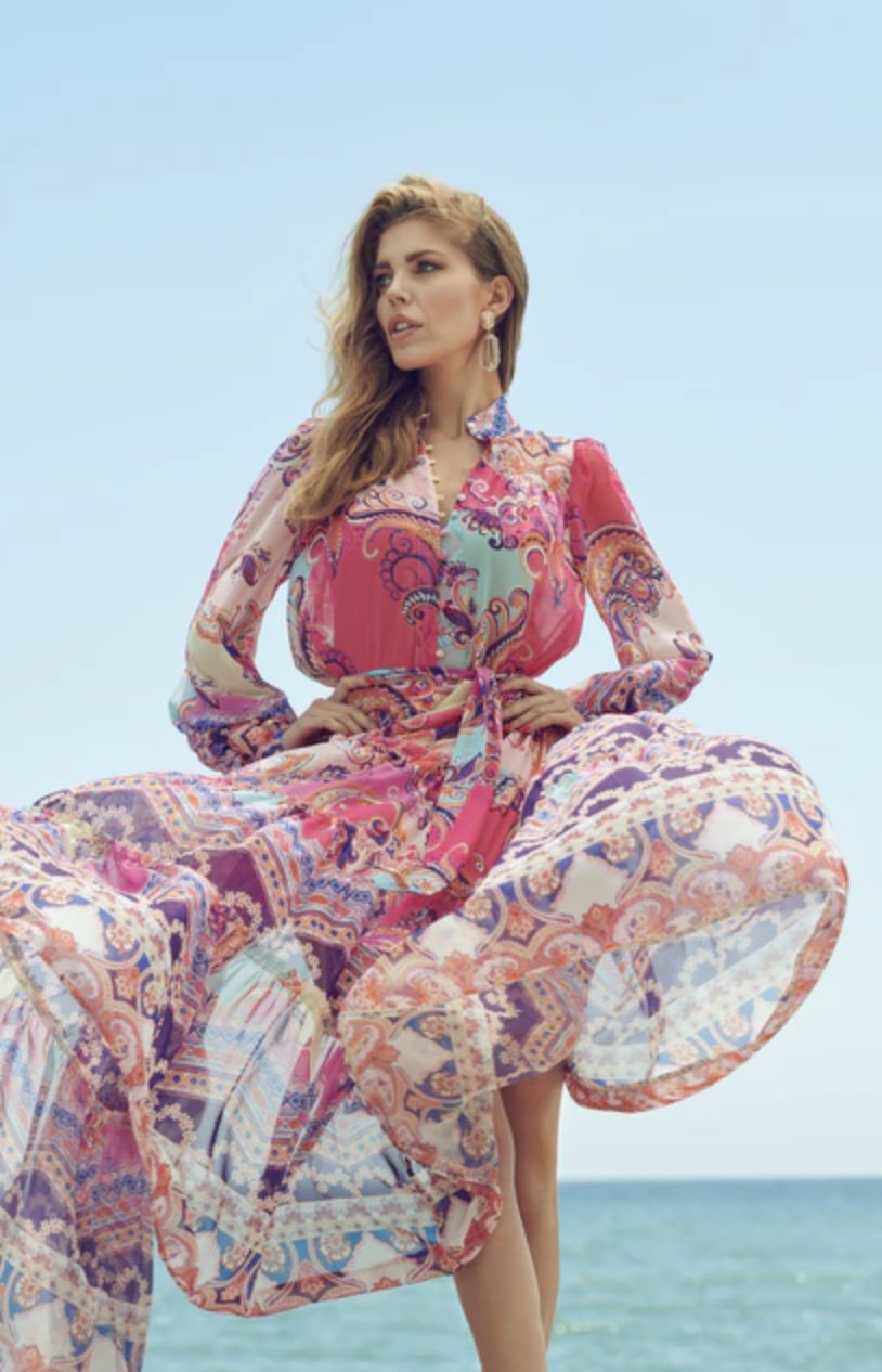 Claire Luise - Paisleykleid mit floralem Print