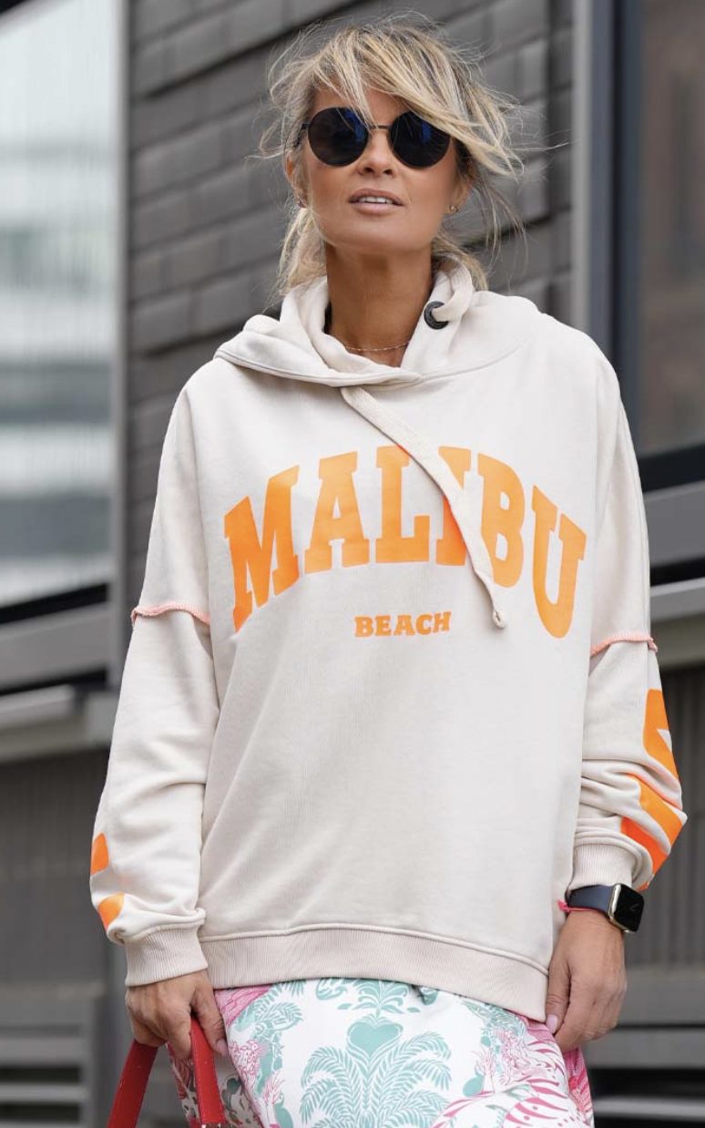Hoodie Malibu Beach creme