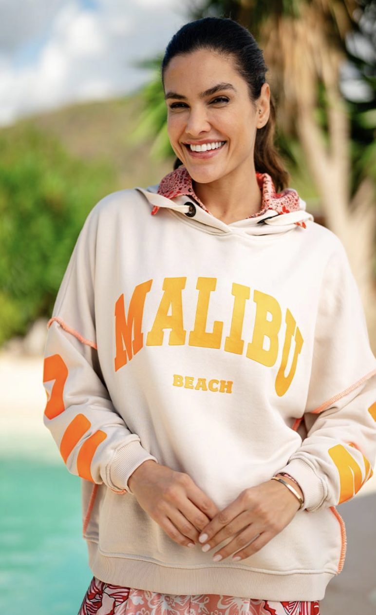 Hoodie Malibu Beach creme – Bild 2