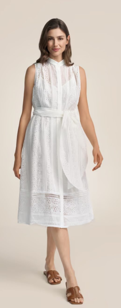 Claire Luise - Midikleid hochgeschlossen weiss – Bild 3