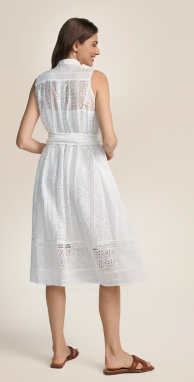 Claire Luise - Midikleid hochgeschlossen weiss – Bild 2