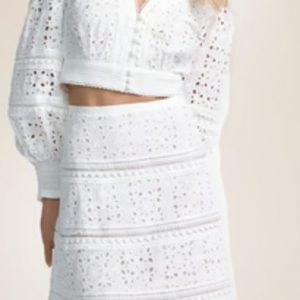 Claire Luise - Rock mit Lochmuster weiss