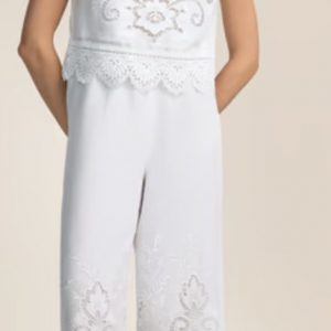 Claire Luise - Hose lang mit Lochstickerei