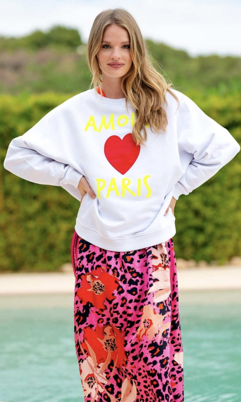 Roundneck Amour Paris weiss – Bild 2