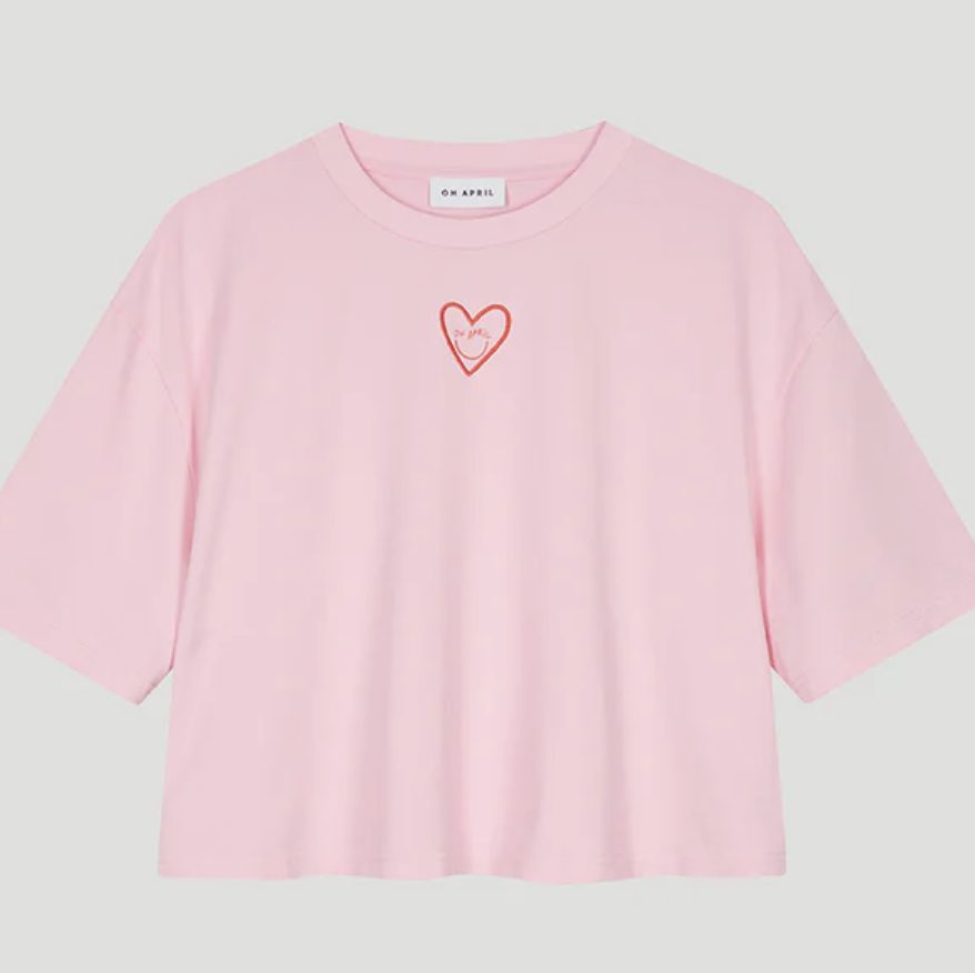 Crpped T-Shirt Heart Soft Blush – Bild 2