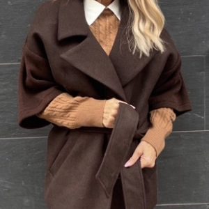 Sandro Ferrone Winterjacke mit Kurzarm braun