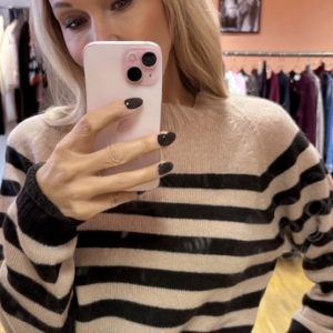 VICOLO Pullover Rose Braun gestreift