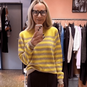 VICOLO Pullover Gelb Braun gestreift