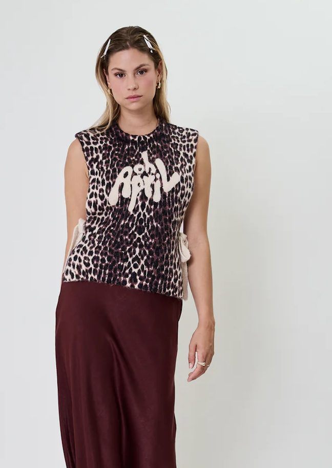 Pullunder Oh April MOXIE TIE VEST LEO CHERRYWOOD