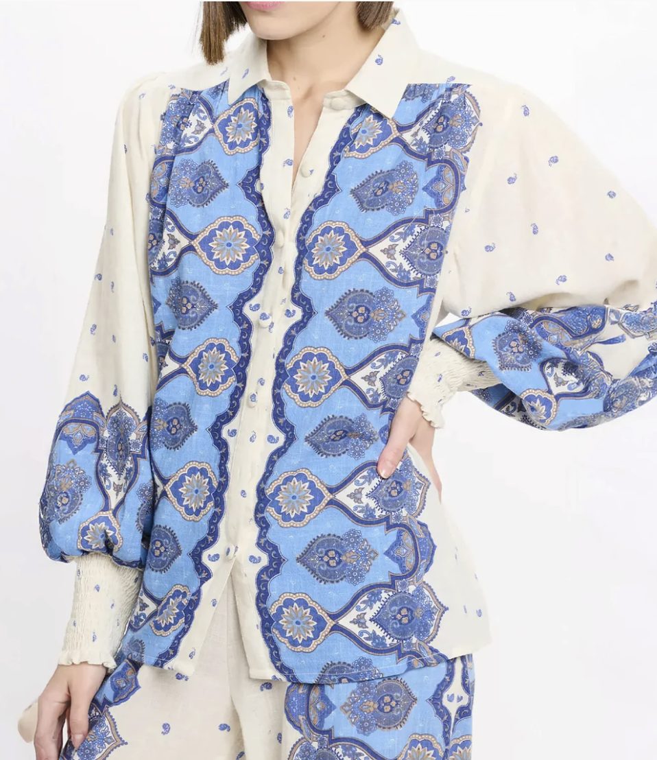 Miss June Viki Bluse blau – Bild 3