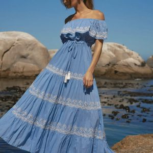 Miss June Maxikleid Malone blue