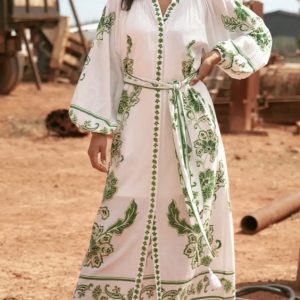 Miss June Maxikleid Dana grün