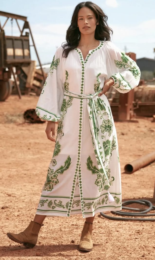 Miss June Maxikleid Dana grün