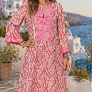 NEMA - Kleid lang - Kimono Hera rot